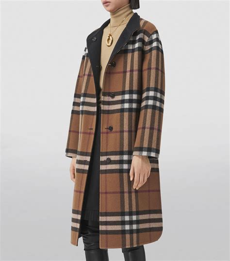 burberry petite wool coats|burberry reversible check wool coat.